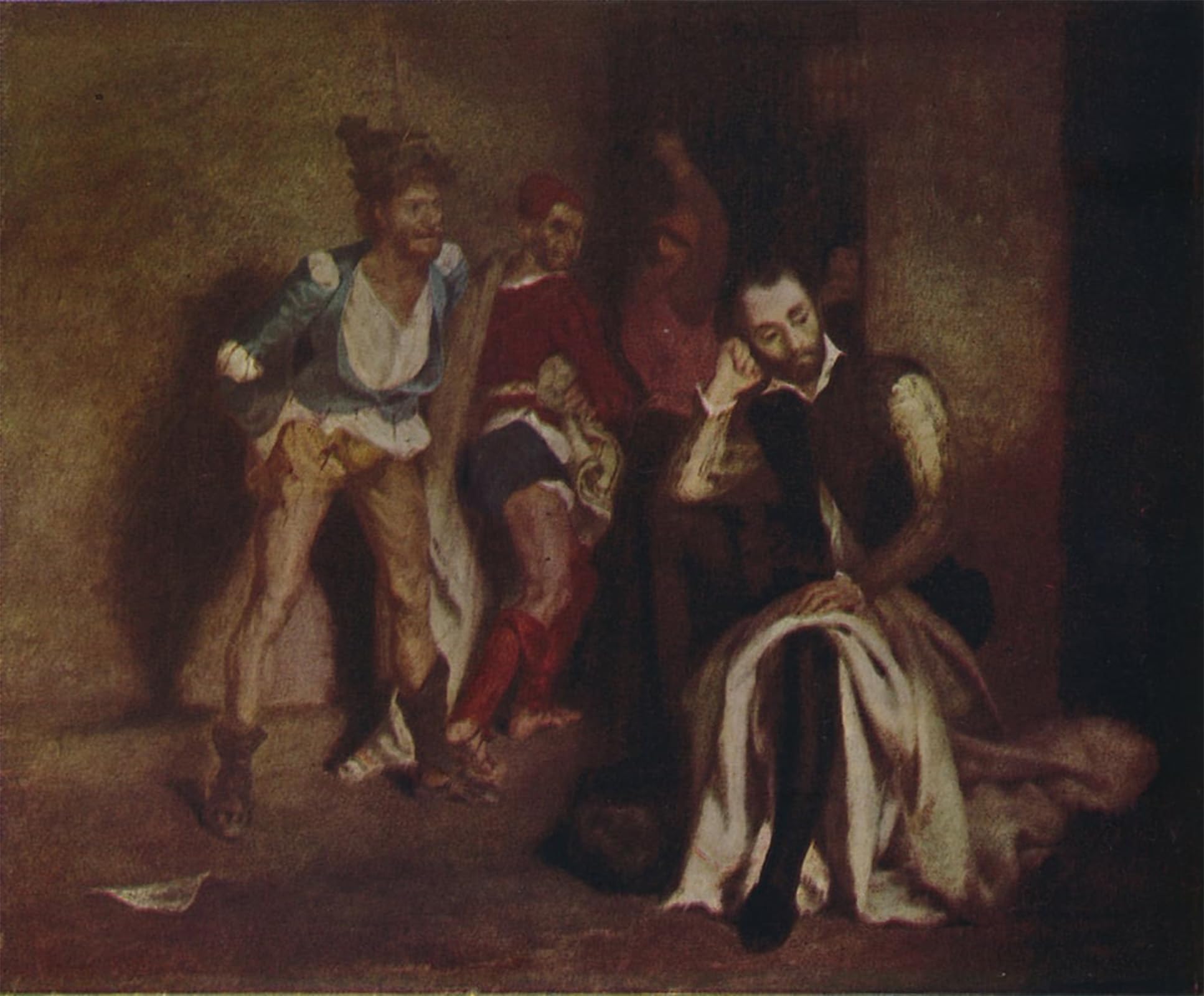 SERENDIPITP Retro Picture Poster Wall Art Pictures Painting Tasso in Prison by Ferdinandeugene Delacroix Wall Art Canvas Print for Wall Decor 60x90cm