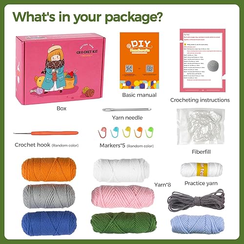 Miniatura 2 de PIPAPI Kit de ganchillo de Navidad para principiantes, 2 patrones de elfo de zanahoria, kit de tejido para adultos y niños con tutoriales en video