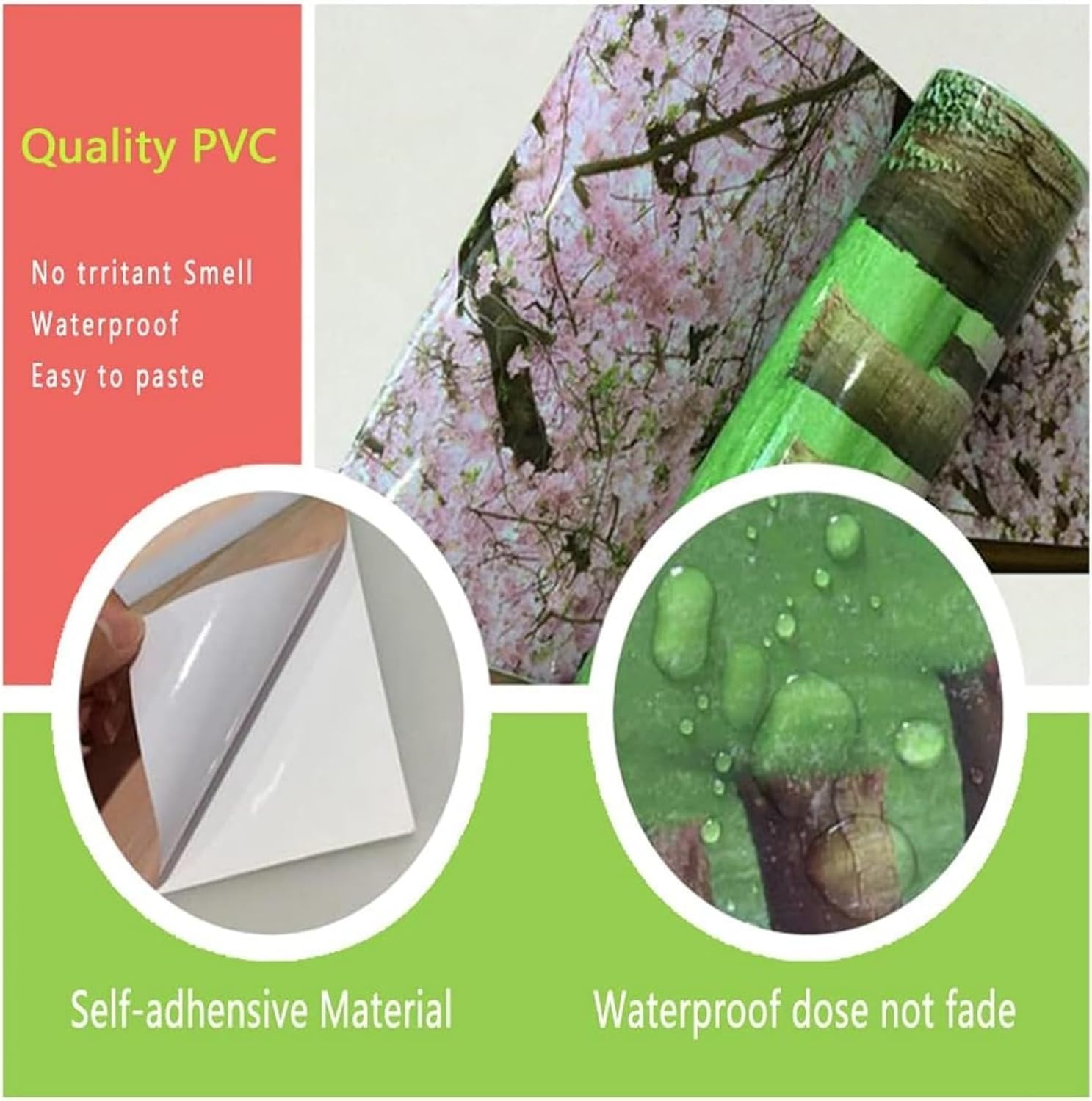 Tizhweqo Stickers Porte Trompe L'oeil étagère Bibliothèque Papier Peint