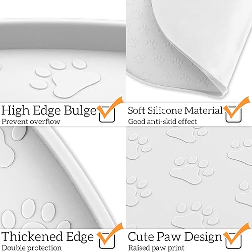 Miniatura 68 de KPWACD Tapete de alimentación de mascotas para perros y gatos, mantel individual de silicona para perros, antideslizante, impermeable, evita