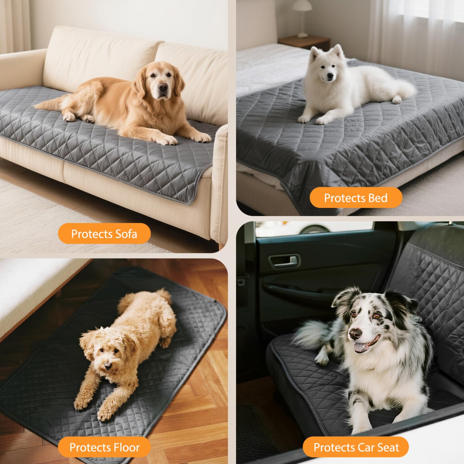 Nobleza Protector Sofá Impermeable para Perros, Manta Antipelos Mascotas 178x76cm, Manta Impermeable Cama, Funda Protectora Reutilizable, Fácil Limpieza, Lavable, Antideslizante