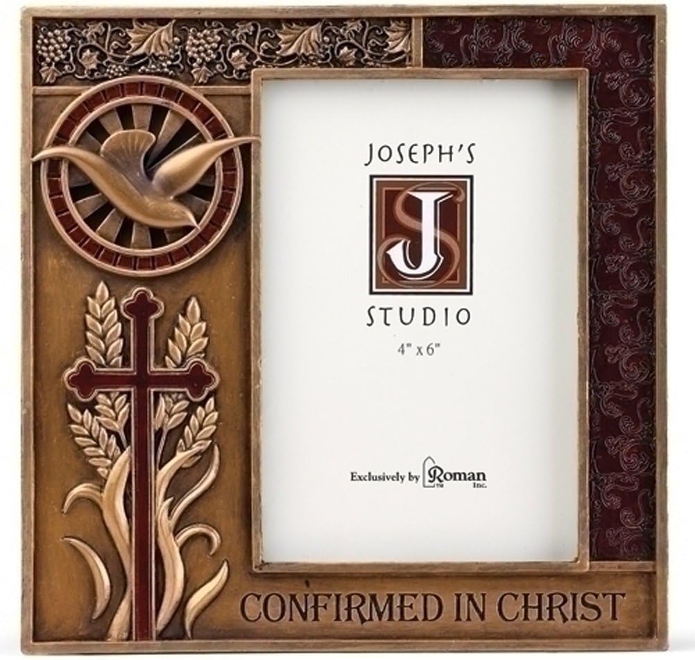 Roman 7.5 Resin Bronze Finish Confirmation Frame for 4x6 Photo