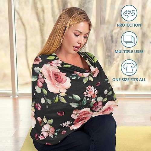 Miniatura 52 de Cubierta de lactancia lindo bosque, animales, árboles, setas, bayas, lactancia materna, toldo suave para asiento de automóvil, cubierta de toldo