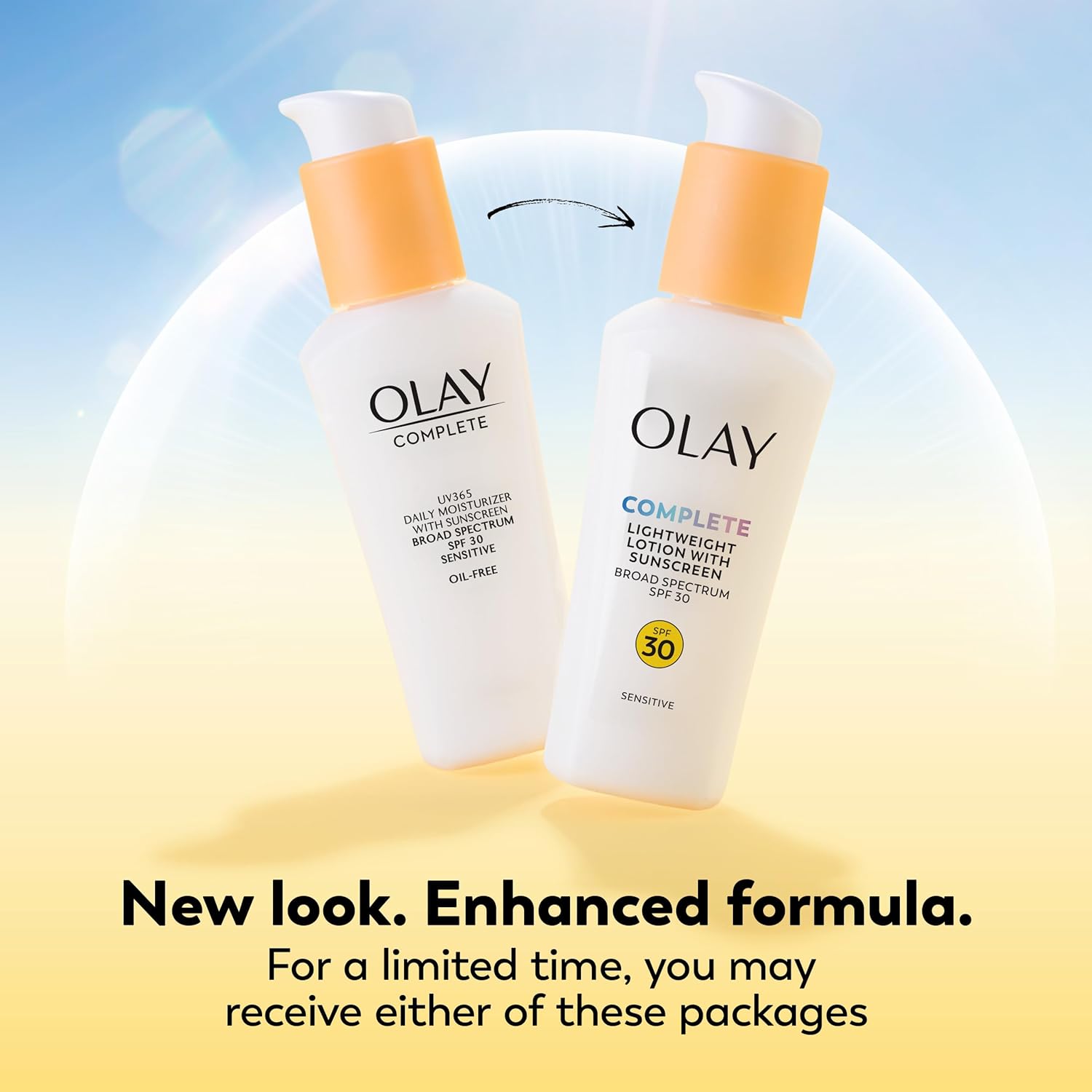 Olay Face Moisturizer, Complete with Sunscreen SPF 30, Fragrance-Free for Sensistive Skin, Broad Spectrum Sun Protection, Long-Lasting Hydration, Non-Comedogenic - Vitamin E & Aloe - 2.5 Oz - 4 Pack
