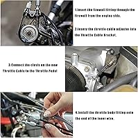 Vista 4 de 24" Hi-Tech Universal Throttle Cable Braided Stainless Steel Throttle Cable Kit