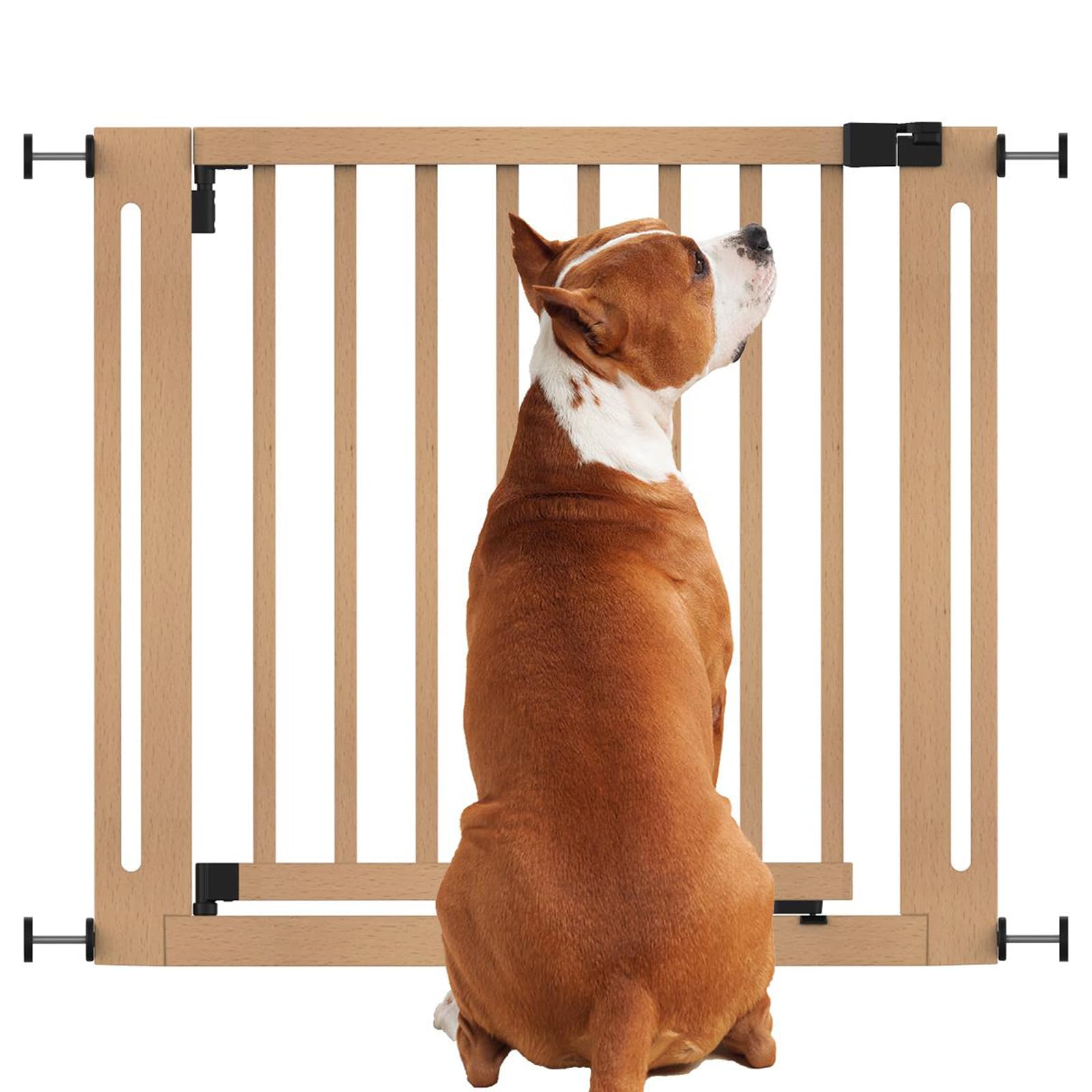 Bettacare Wooden Elegance Dog Gate, Natural, 87Cm - 95Cm, Pressure Fit Pet Gate, 65Cm Extra Wide Doorway, Easy Installation