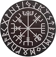 Vista 7 de Viking Compass - Parche de espalda grande para chaleco de motociclista personalizado, planchado/coser, verde grande