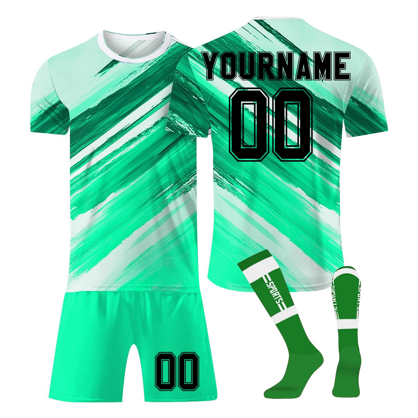 Maillot Foot Personnalisé Enfant Adulte Avec Nom Numéro - Ensemble Short Chaussettes 2025
