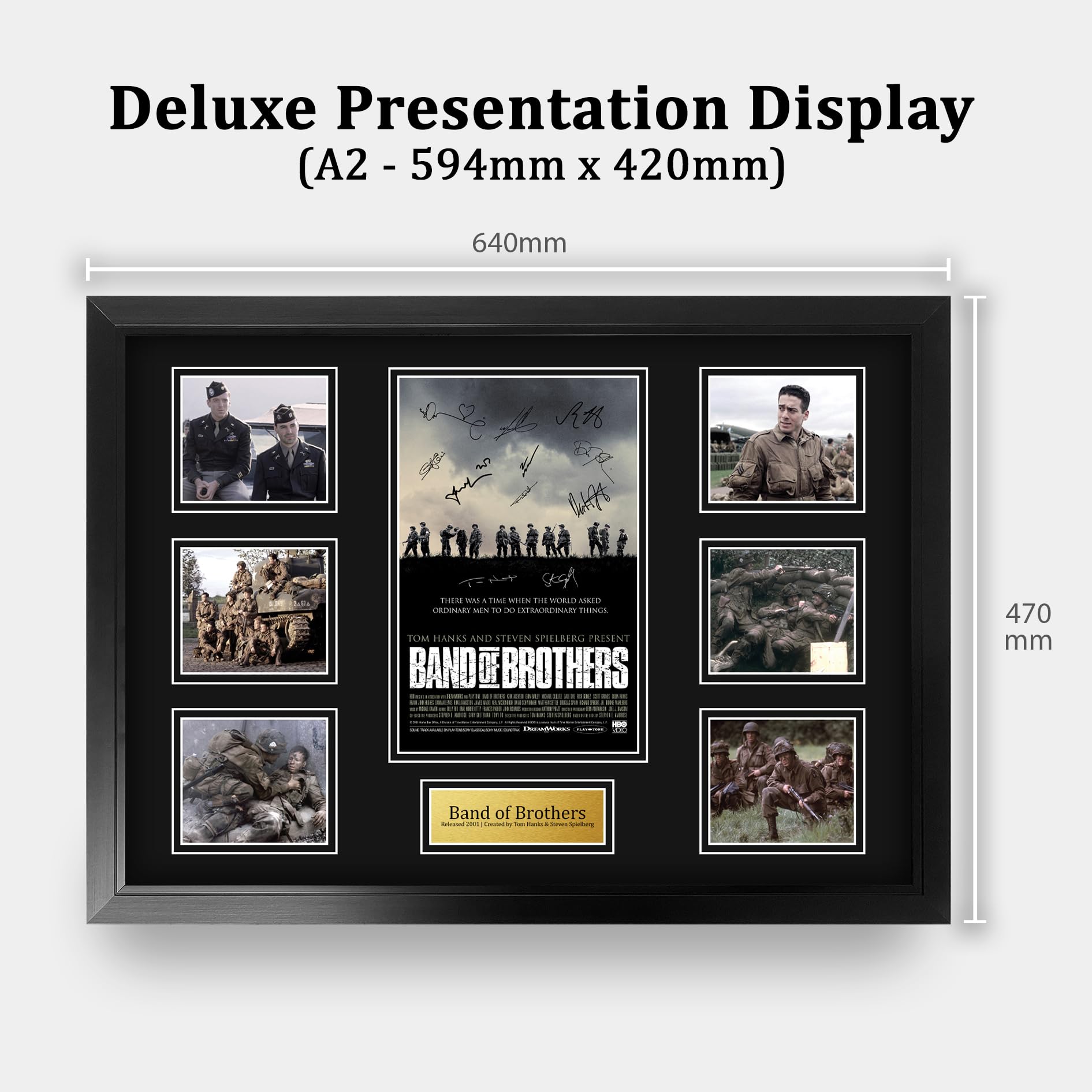 HWC Trading Band of Brothers Damian Lewis Geschenke Gedrucktes Signiertes Autogramm Poster für Fans von Fernsehn Memorabilien - A2 Gerahmt (ID-006419)