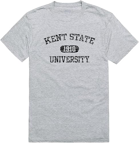Kent State The Golden Eagles Distressed Arch - Camisetas universitarias, color negro, talla S