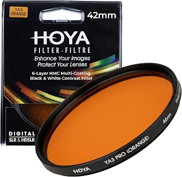 HOYA 46mm YA3 Orange Filter for B&W Film Photography, Enhances Sky & Foliage - Increases Tonal Contrast - Excellent for Nature and Street Photography, Multi-Coated Camera Lens Filter