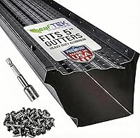 Vista 14 de LeafTek - Protectores de canalón para hojas, 5 x 100 pies, color negro, sistema de cubierta de canalón de aluminio de alta resistencia con cresta