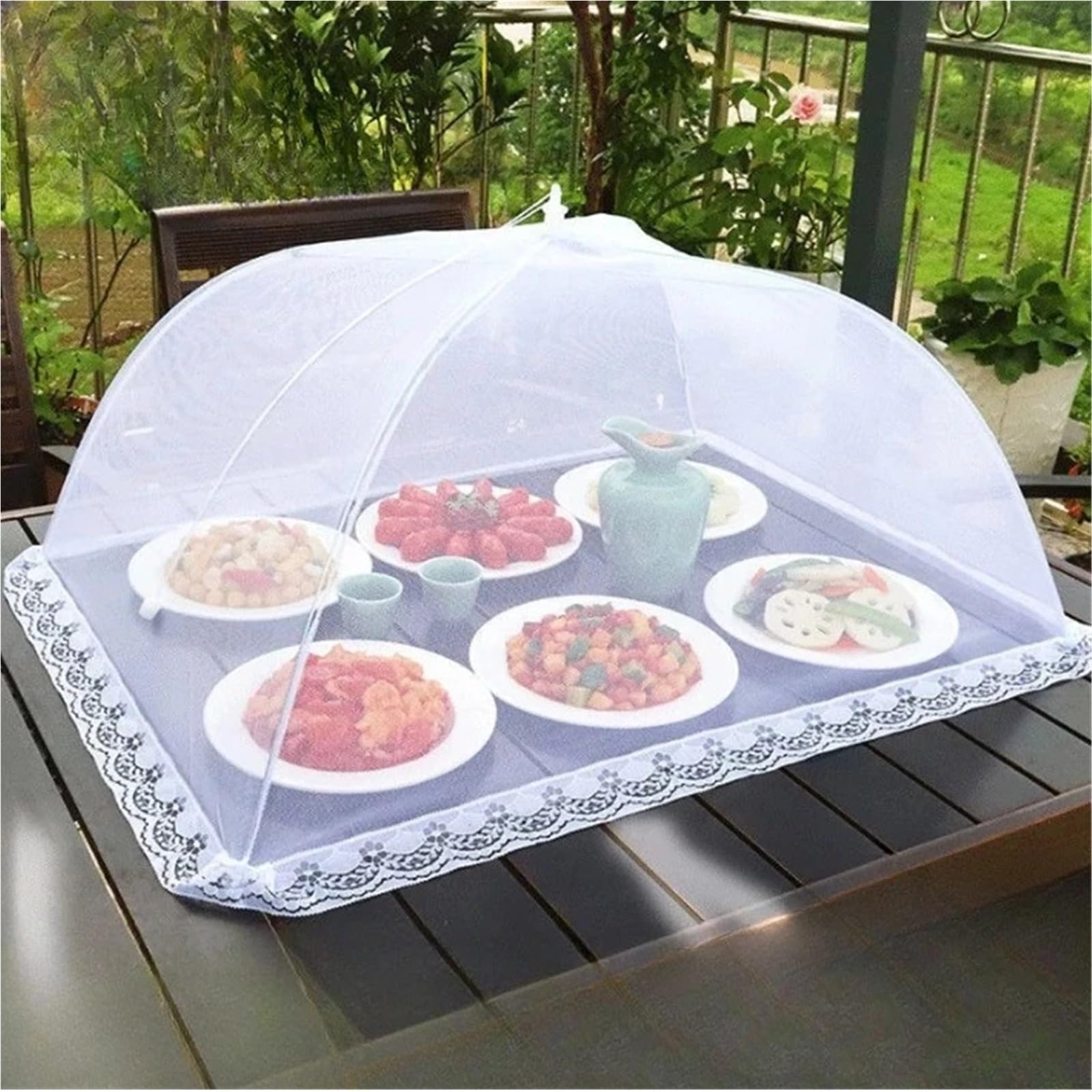 Netzabdeckung für Lebensmittel, Mesh-Pop-Up-Abdeckung, faltbar, atmungsaktiv, for Outdoor-Grill, Picknick, Küche, mehrere Größen(48x48cm 3pcs)