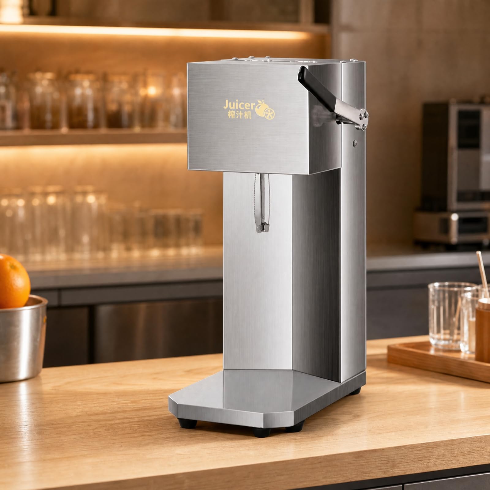 predolo Spremiagrumi Elettrico con Asta a Spirale Resistente Spremiagrumi in Acciaio Inox per Caffetterie