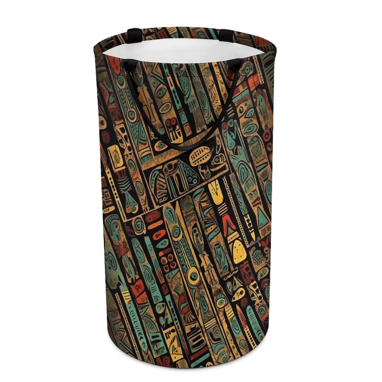 Exotic Tribe Theme Laundry Basket Freestanding Laundry Hamper with Handles Waterproof Dirty Clothes Hamper Collapsible Washing Bin Aesthetic Clothes Basket for Bathroom Bedroom Dorm