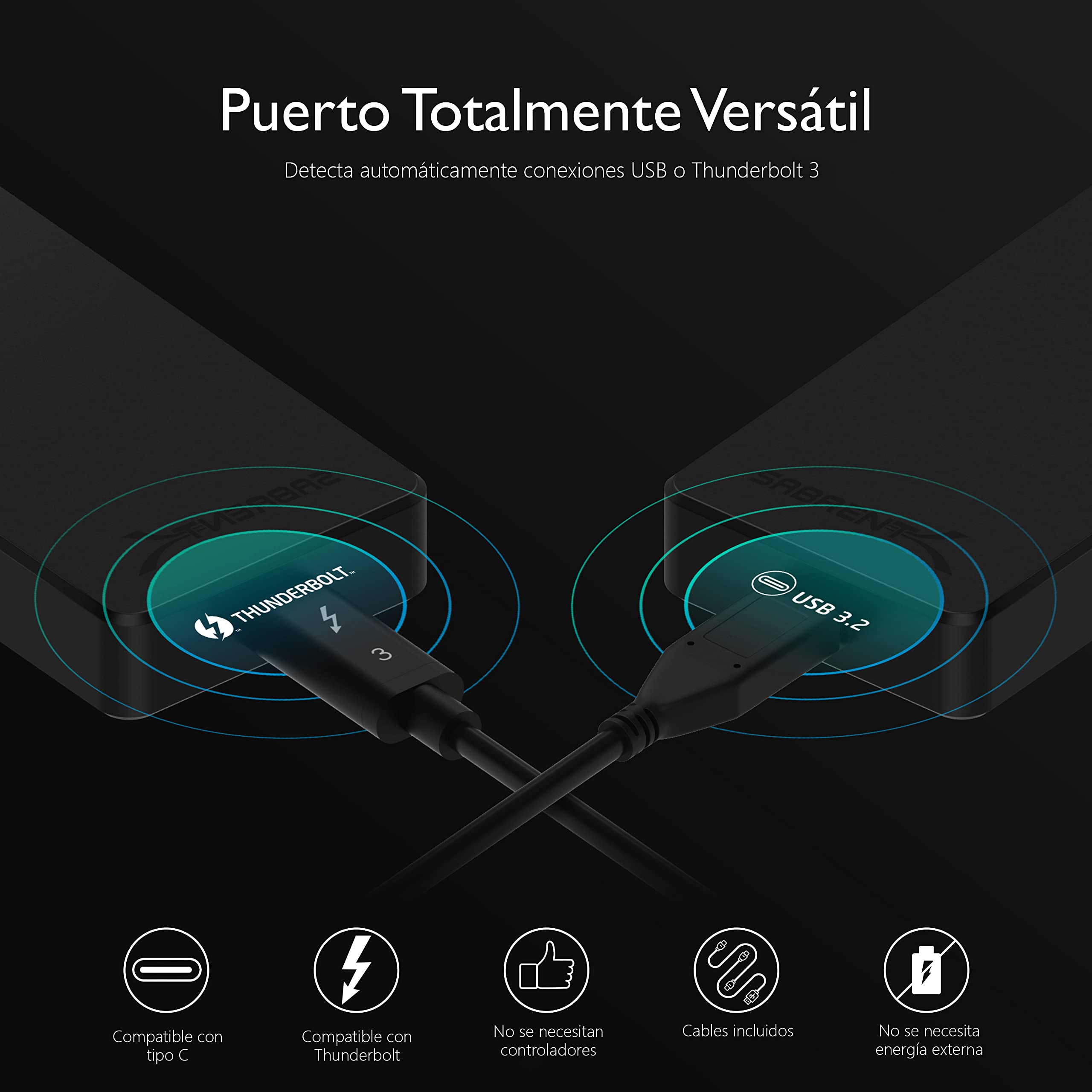 Amazon | SABRENT 外付けSSD、SSD 2TB、USB3.2、Thunderbolt 3 最大