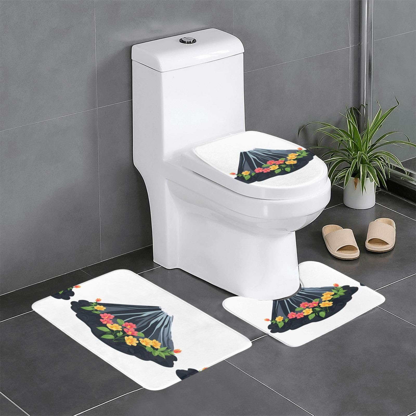 Tapis de sol de salle de bain lot de 3 antidérapants WHJSSF 61x40cm