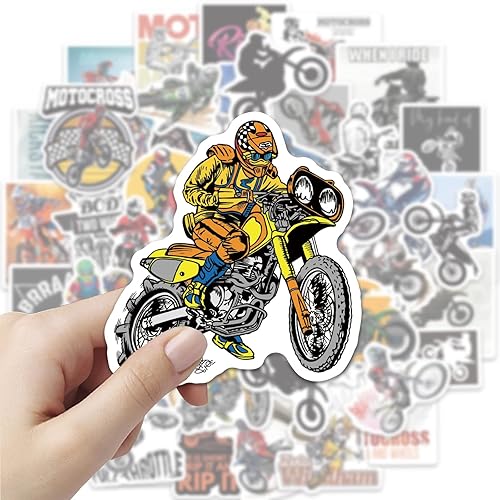 Miniatura 3 de 50Pcs Motocross Stickers for Water Bottles Vinyl Dirt Motobike Stickers for Kids Teens Waterproof Motorcycle Stickers Decals for Laptop Scrapbooking