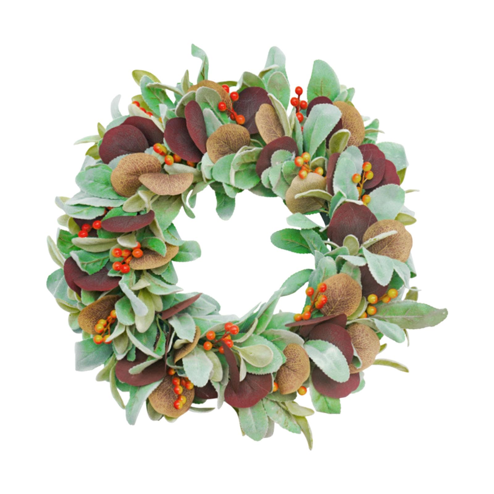 Tsophreniq Autumn Harvest Wreath 48cm Artificial Berries Fall Decoration for Door Mantels Window Wall Halloween Thanksgiving Thanksgiving Door Decoration