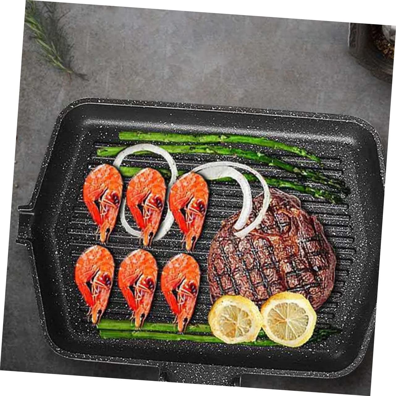 MAGICLULU Grillpfanne Antihaftbeschichtet Für Grill Toastpfanne Quadratisch Aus Bratpfanne Haushaltsgrill Mit Klappbarem Griff Grillplatte Für Snacks Und Backform
