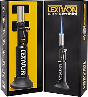 LEXIVON Butane Blow Torch, Refillable Upright Ligh...