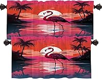 Vista 110 de Shrahala Cenefas de cocina de madera marrón con tablones vintage, panel de media ventana, tratamiento de ventana multicapa de poliéster opaco