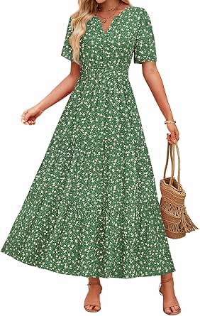 ZESICA Women's 2026 Summer Floral Boho A-Line Maxi Dresses