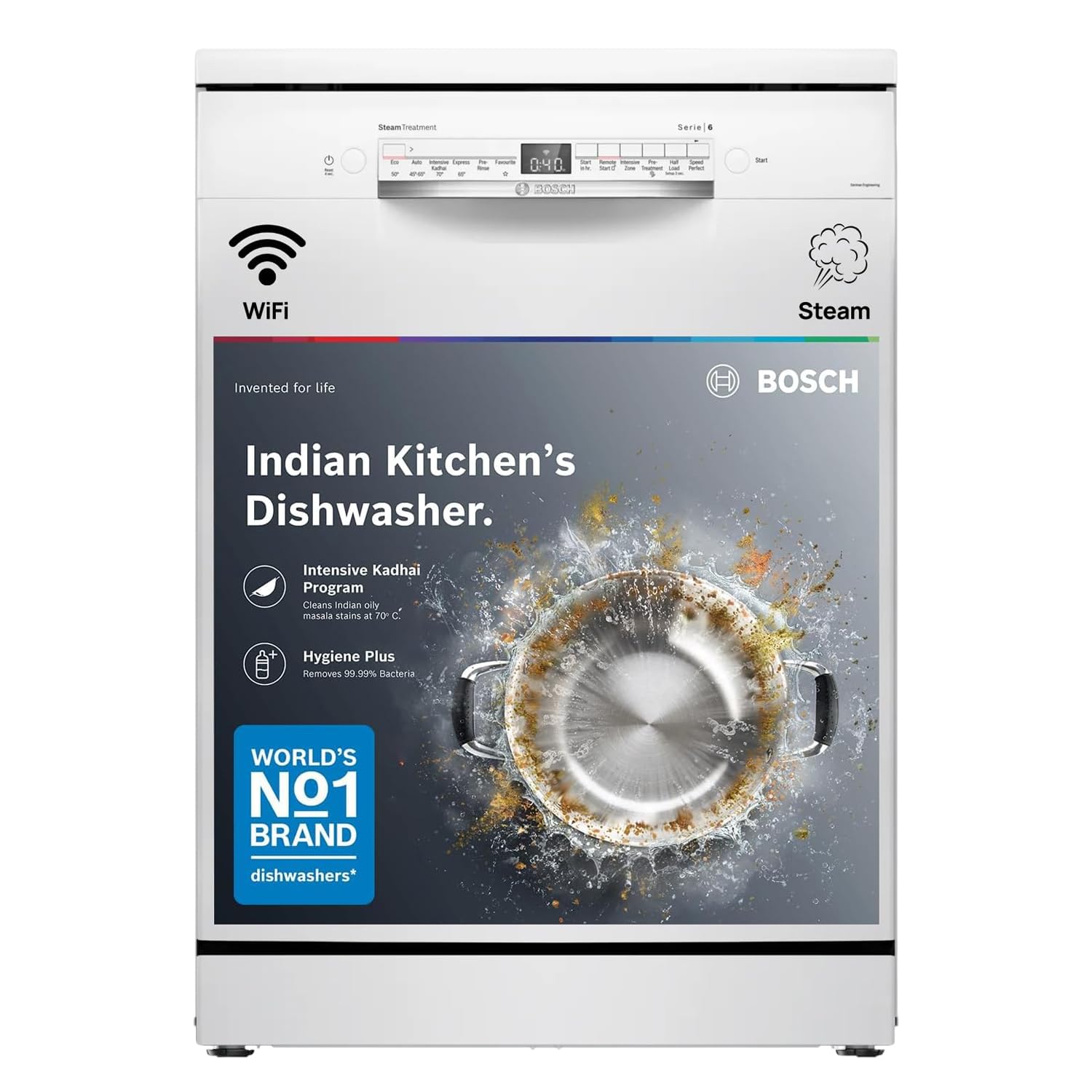 Bosch 14 Place Settings Dishwasher (SMS6IKW01I, Free-Standing, 60 cm, White, Home Connect, EcoSilence Drive, Intensive Kadhai Wash, Inverter Motor)-image-30