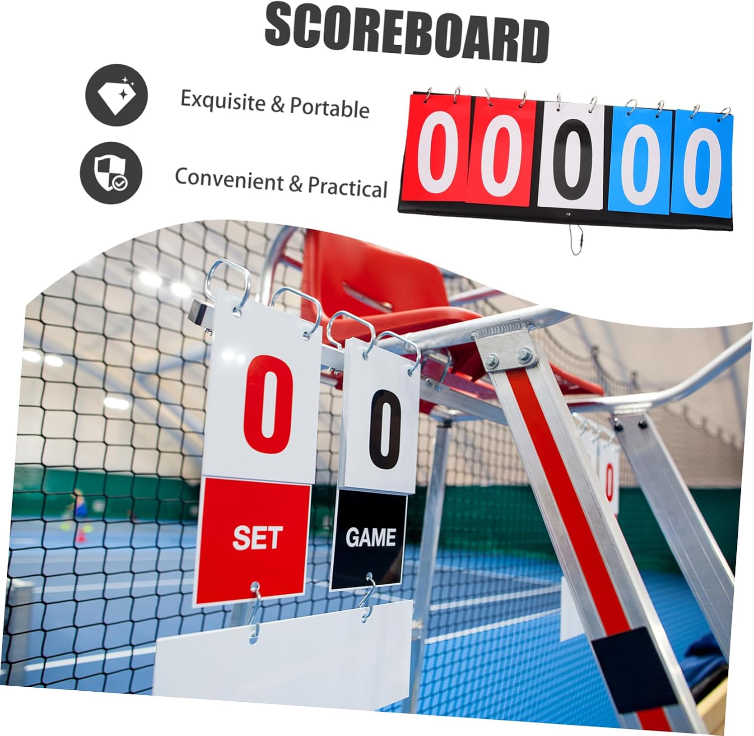 Multi-Sport Flip Scoreboard for Basketball Volleyball and Tennis Portable Tabletop Scorekeeper with Numbers and User-Friendly Design for Games