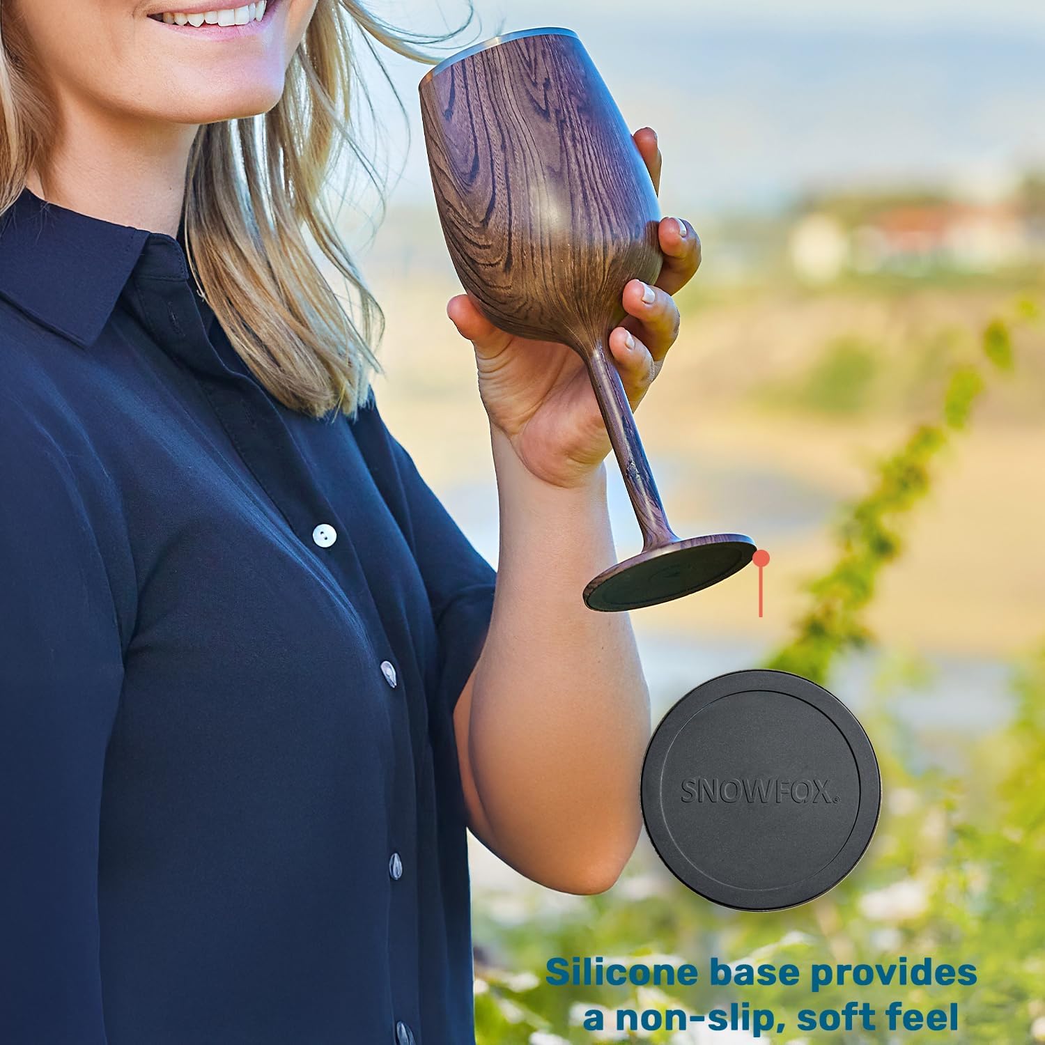 NEWPORT Stemware Collection Premium Vacuum Insulated Stainless Steel Wine Glass, Lightweight Wine Glass, Unbreakable & Drinks Stay Cold, Non-Slip Silicon Base, Cocktail Glasses, 12oz, White - Image 8