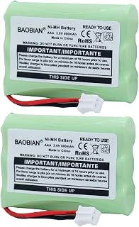 BAOBIAN 3.6V 900mAh Ni-MH Baby Monitor Battery Replacement Compatible Motorola MBP36 MBP36PU MBP27T MBP33 MBP33S MBP-33S MBP33PU MBP33BU MBP33P MBP35 MBP41 MBP43 MBP18 CB94-01A(2-Pack)