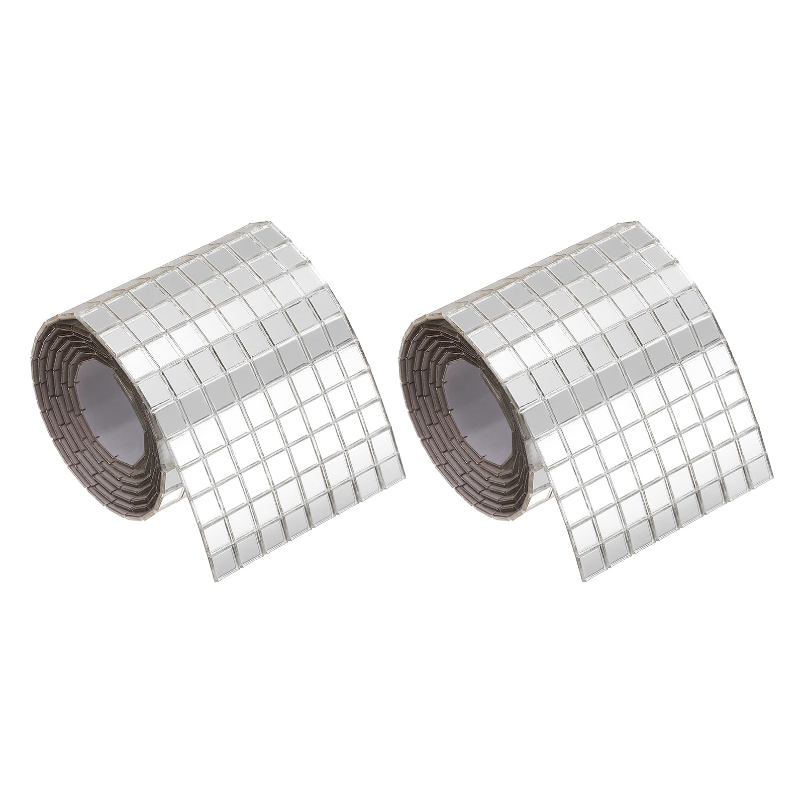 sourcing map 1920 Pcs Mirror Mosaic Tiles 5 x 5 mm Square Acrylic Self-Adhesive Disco Ball Mirror Tiles Sticker for DIY Craft Decoration Art Collage Card Making, Silver — image 1