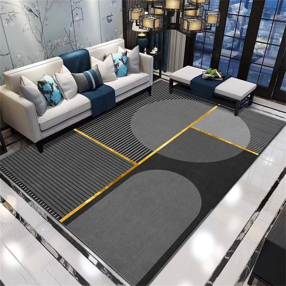 Tapis d'entrée antidérapant lavable et doux pour sol couloir