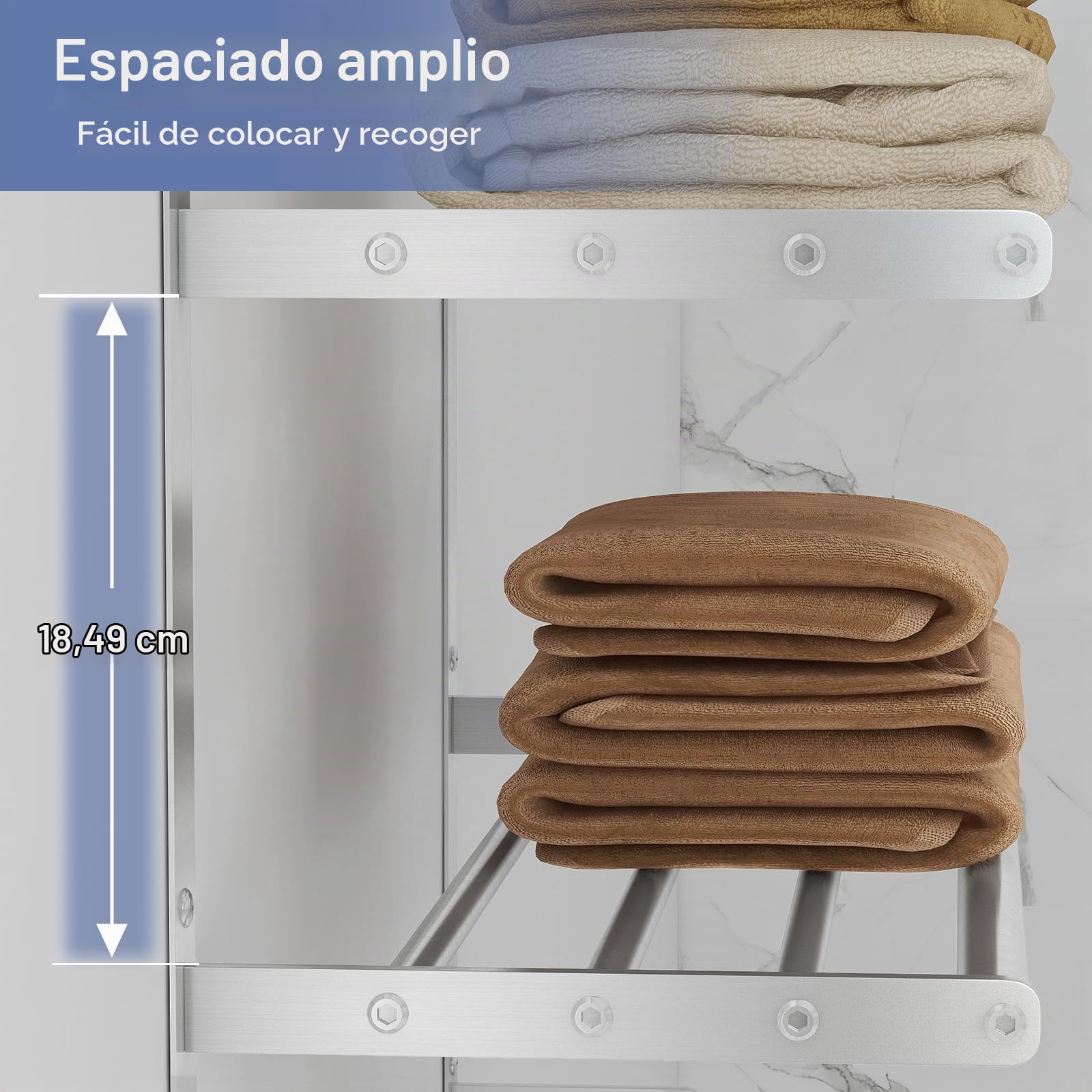Toalleros de hotel para baño montados en la pared, BETHOM estante de toallas de 24 pulgadas para baño, toallero de baño de 3 niveles con barras de torre, níquel cepillado