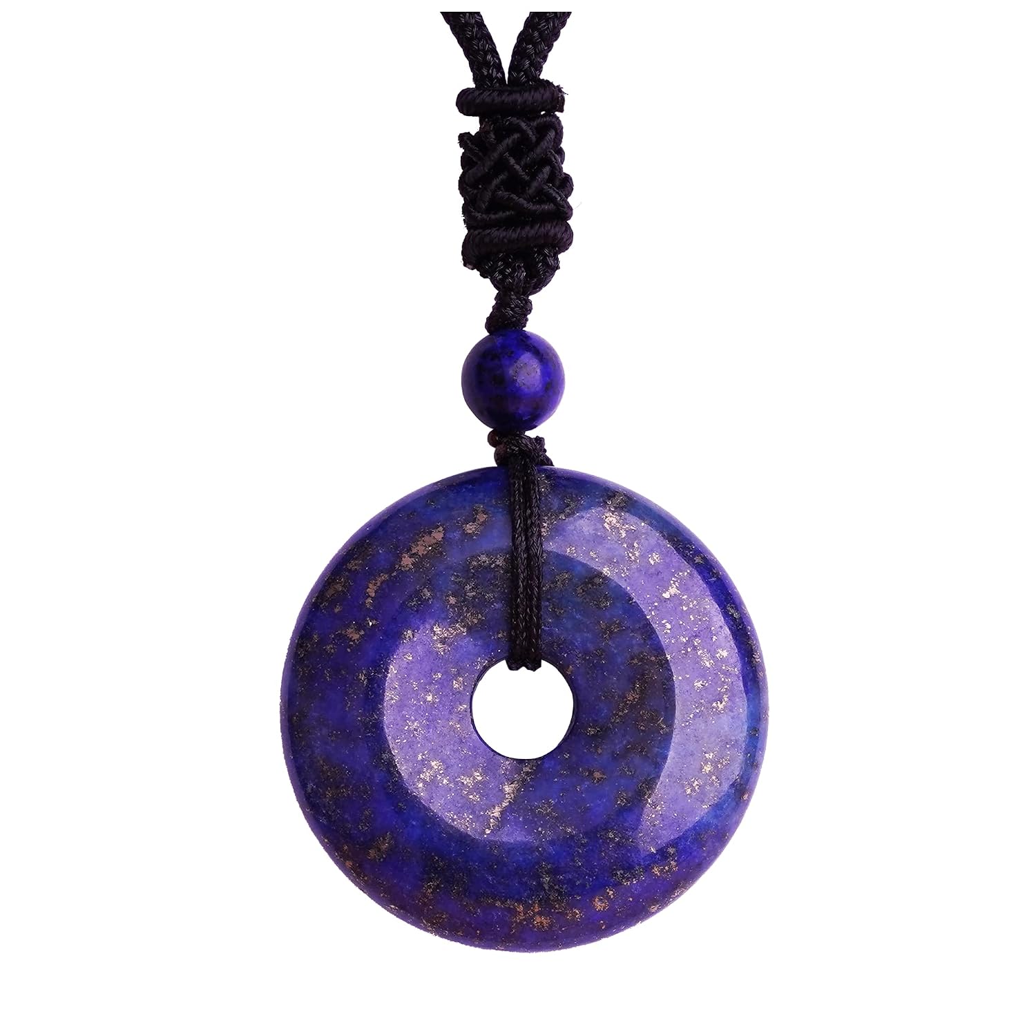 ASGIFT Lucky Coin Crystal Necklace 30mm Round Donut Natural Quartz Protection Pendant with Adjustable Rope Reiki Healing Crystal Stone Spiritual Necklaces for Men Women - Image 8