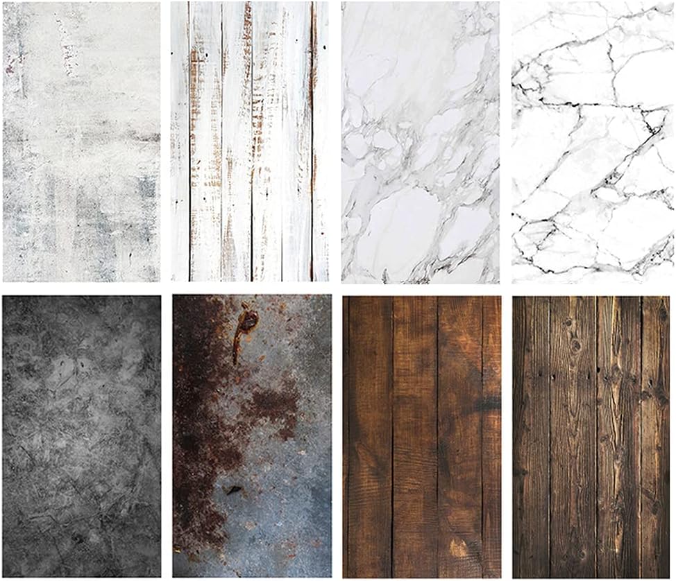 Lot De 4 Toiles De Fond Pour Photographie Alimentaire - 54 X 84 Cm