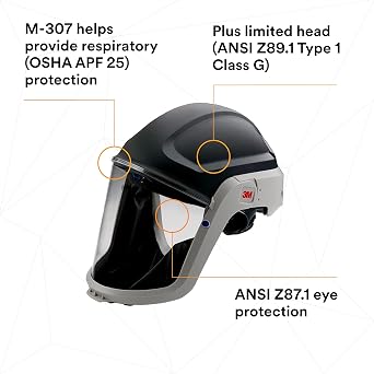 3M PAPR Respirator, Versaflo Powered Air Purifying Respirator Kit, TR-300N+ HIK, Heavy Industry, Hard Hat Assembly, All-in-One Respiratory Protection for Particulates, NIOSH Approved, Grinding