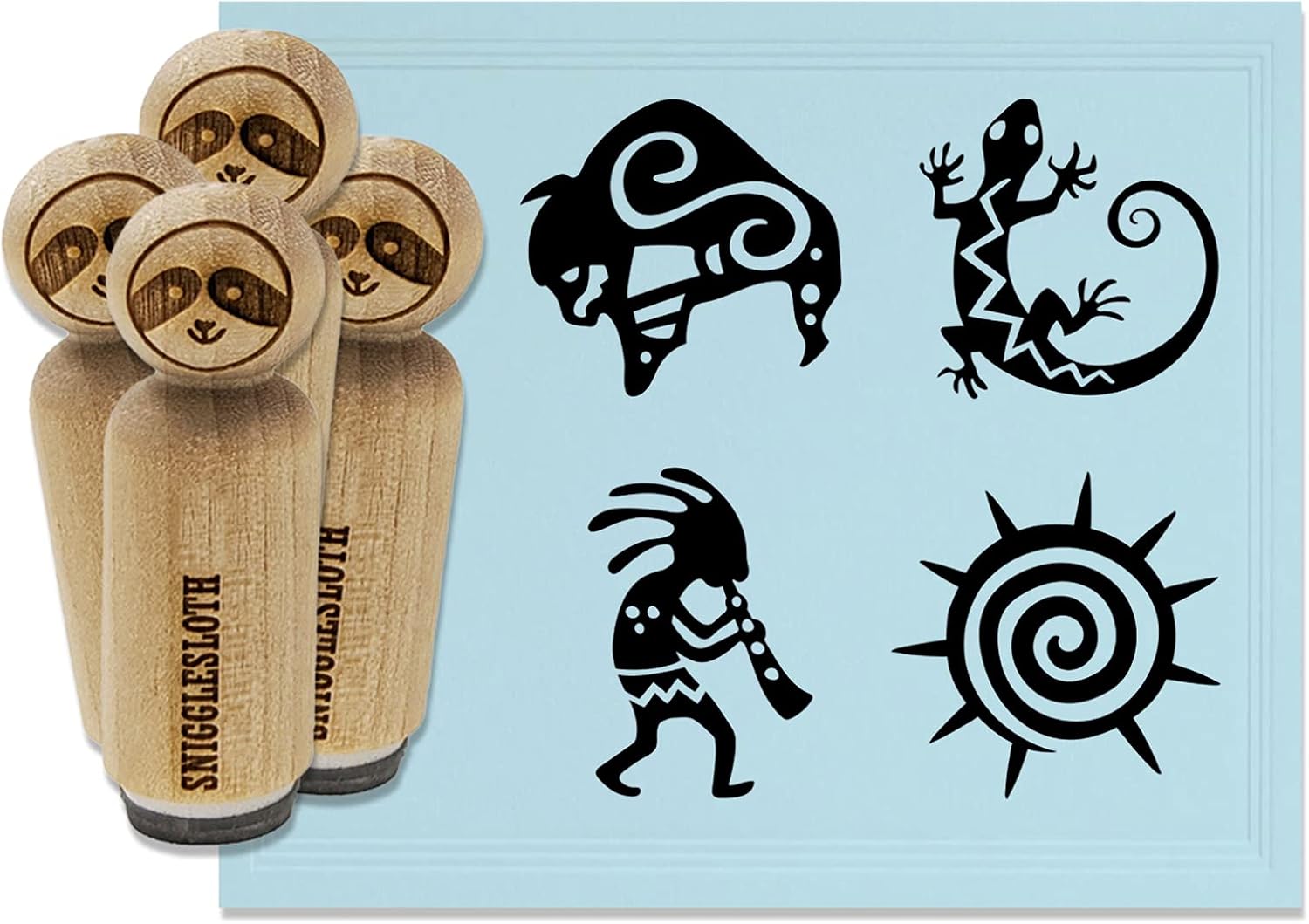 Southwest Native American Tribal Art Rubber Stamp Set for Stamping Crafting Planners - 1 Inch Medium
