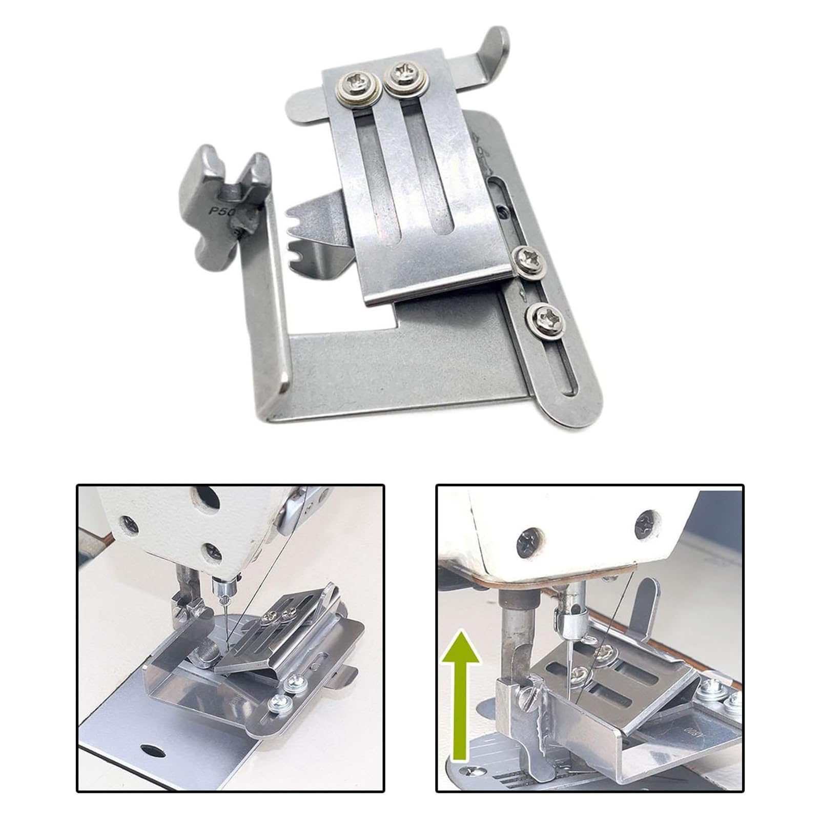 Akcesorium do maszyny do marszczenia, stopka do marszczonych tkanin, regulowana szerokość paska, dwuwarstwowa stopka dociskająca do przemysłowych maszyn do szycia płaskich