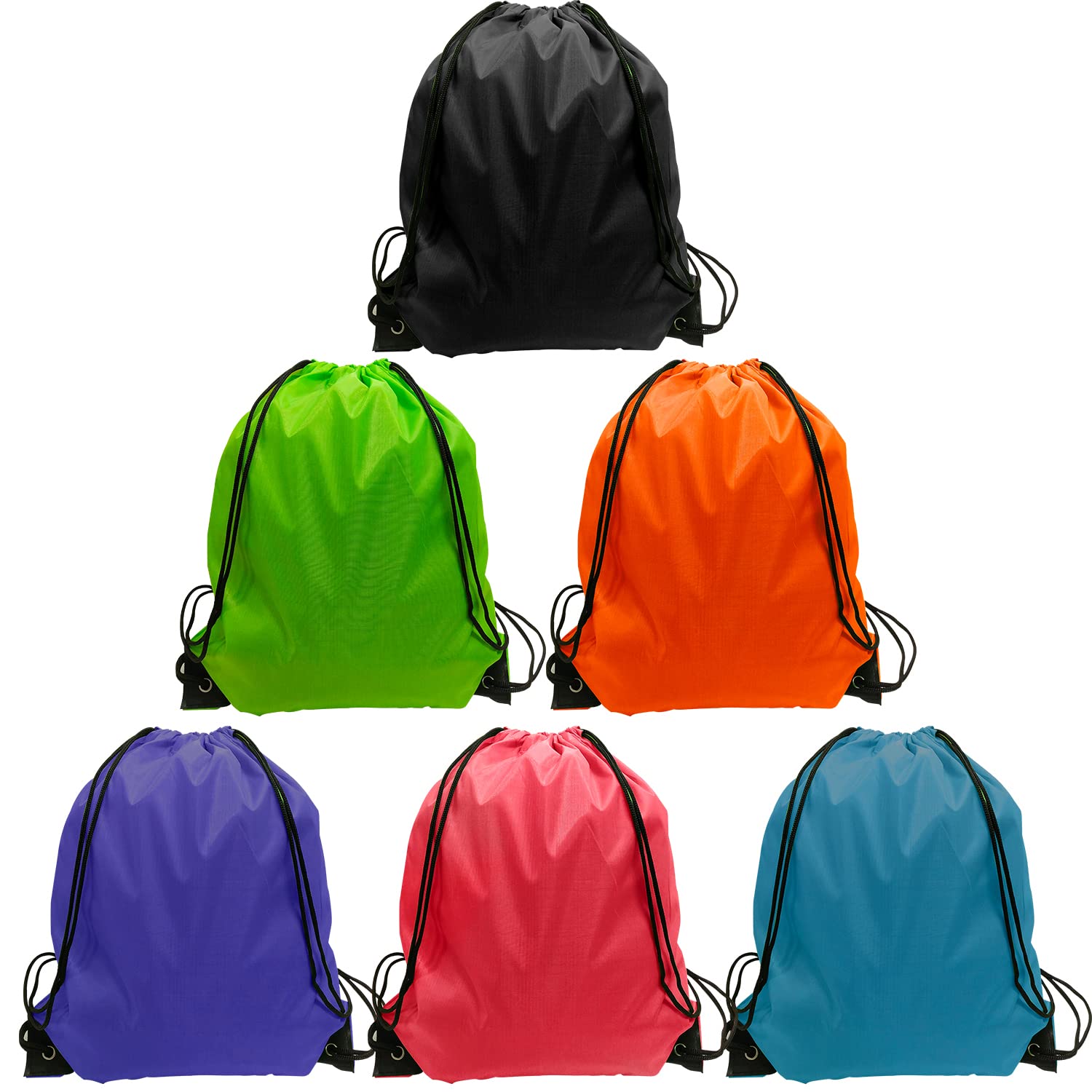 GoodtoUDrawstring Bags 24 Pcs Drawstring Backpack Cinch Bag Draw String Sport Bag 6 Colors