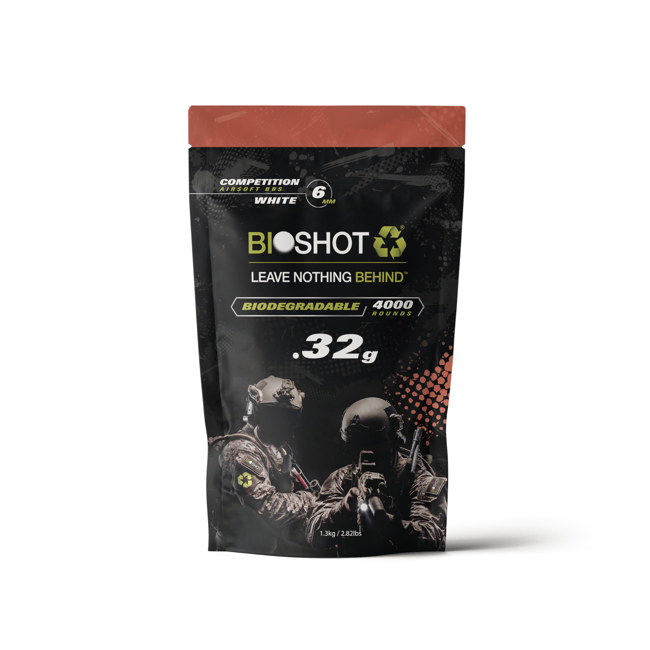 Biodegradable Airsoft BBS - .32g Super Slick Polish - Seamless Competition Match Grade for All 6mm Airsoft Guns and Accessories (4000 Rounds, White) by Bioshot