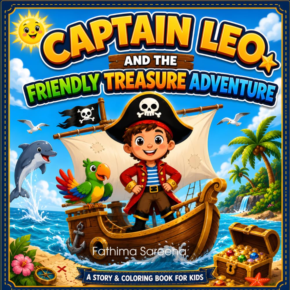 Captain Leo’s Pirate Adventure Coloring & Activity Book: A Fun Story, Coloring, Games, and Puzzle Book for Kids Ages 4–7