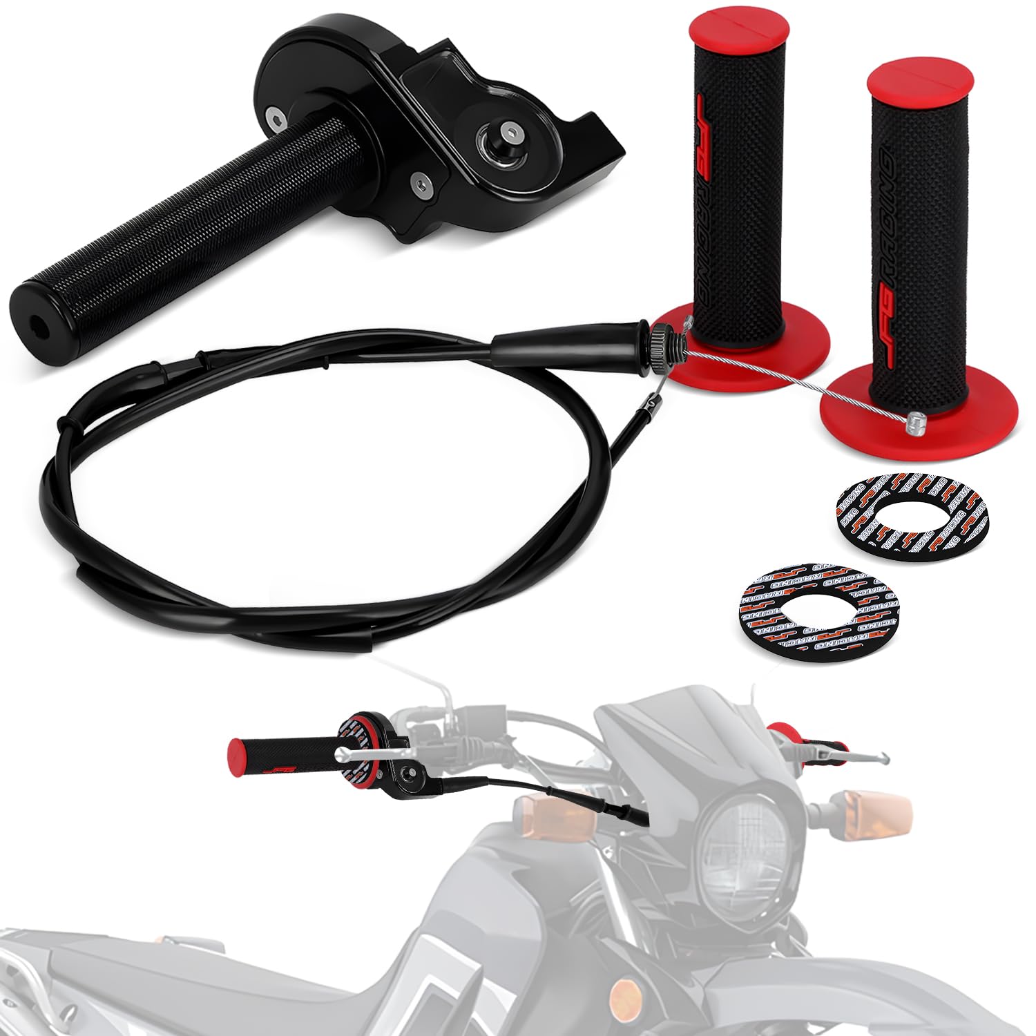 Set Manopole E Pedane Per Yamaha PW50, TW200, TTR90, Moto Dirt E Pit
