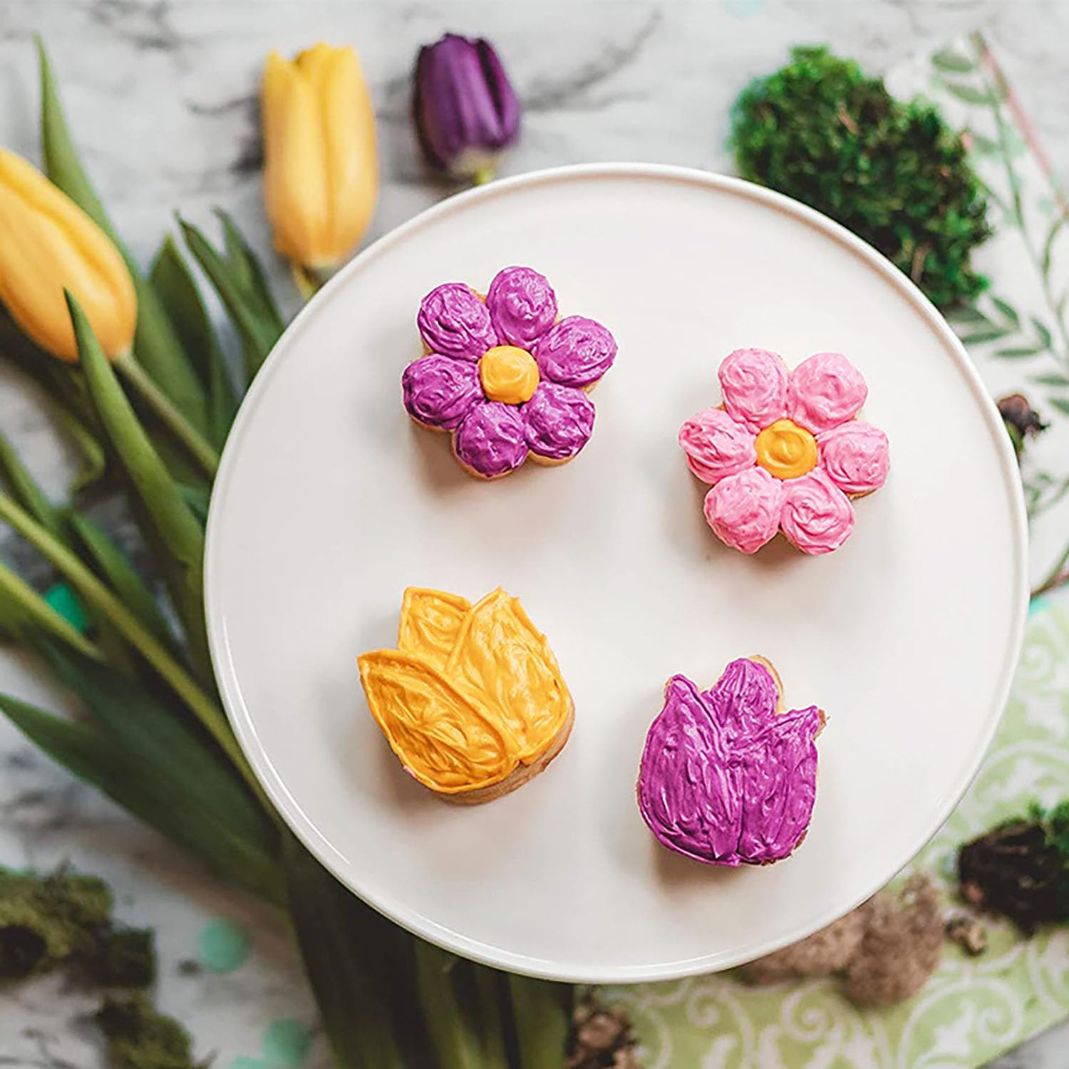 3 moldes de silicona para flores, moldes de chocolate y margaritas, moldes de silicona con forma de tulipán, moldes de caramelo con forma de tulipán, moldes de silicona para cubitos de hielo de flores