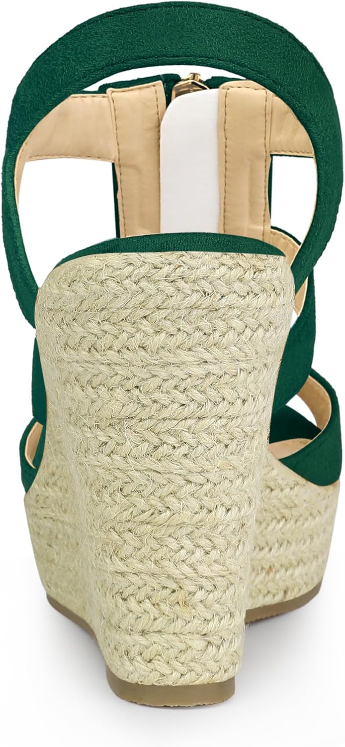 Allegra K Women's Wedges Zipper Sandals Platform Wedges Heels Sandals