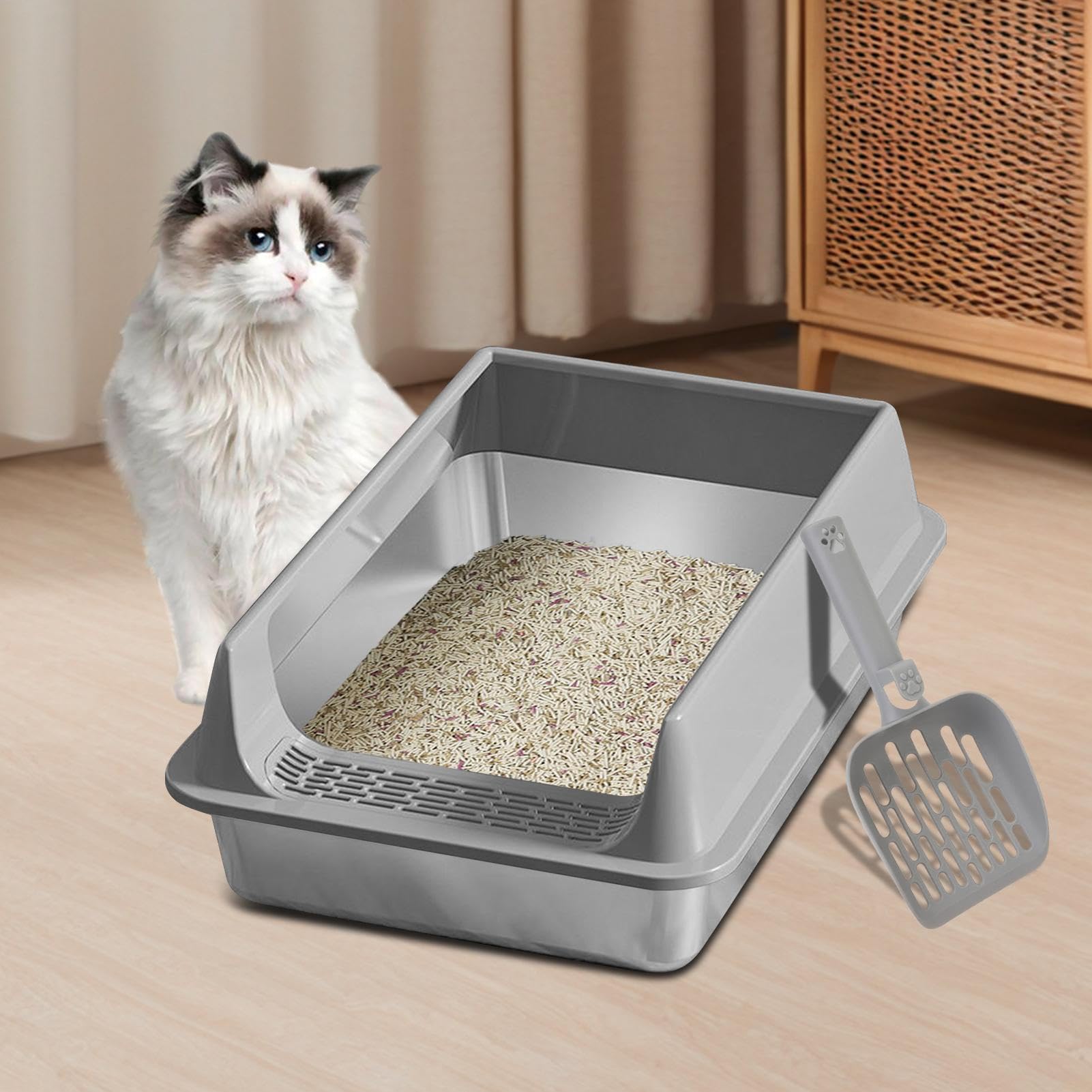 Katzenklo Anti-Urin-Leckage Antihaftend Klein-Mittel Katzentoilette