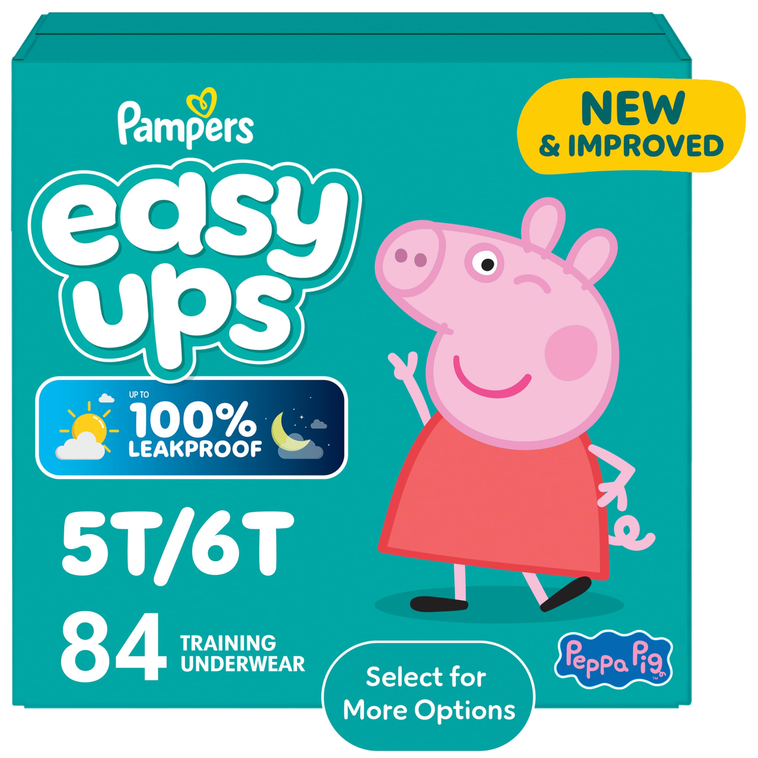 Pampers Easy Ups Girls & Boys Potty Training Pants, Size 7 (5T6T