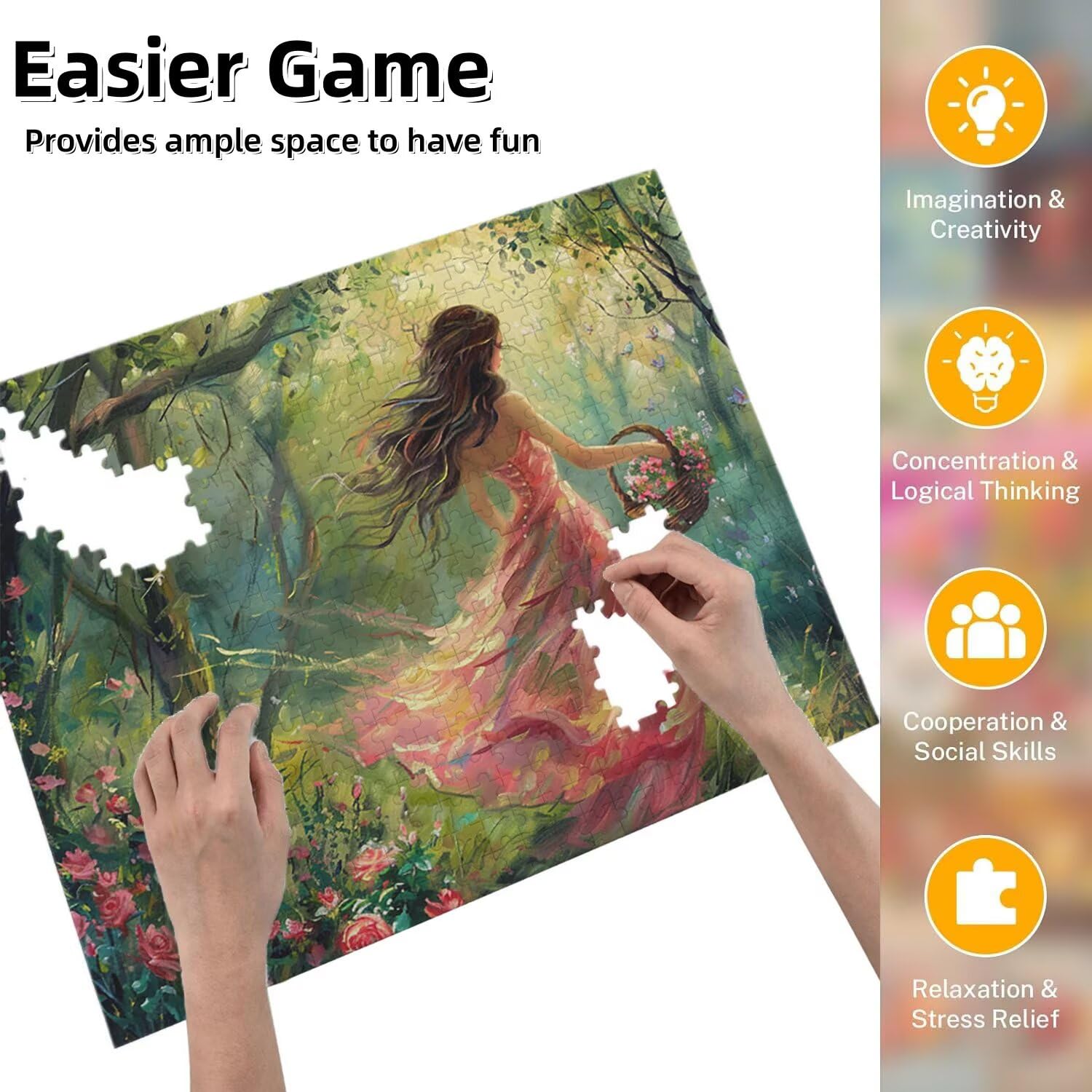 Jigsaw Puzzle, 4000 Pezzi Puzzle Classici, Foresta Puzzle Rilassamento Intelligence, Mpossibile Difficile Puzzle Impegnativo per Adulti Puzzle Gioco Familiare, Regalo per Amore Amico Donnafr0-500