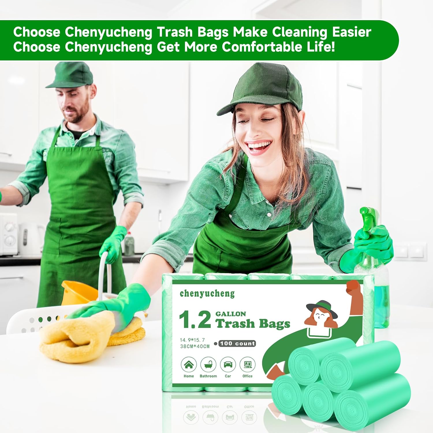 1.2 Gallon Mini Kitchen trash bags Biodegradable 100 Count image 5