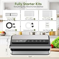 Vista 8 de 85Kpa Food Vacuum Sealer with Digital Timer, Built-in Cutter, and Storage Box